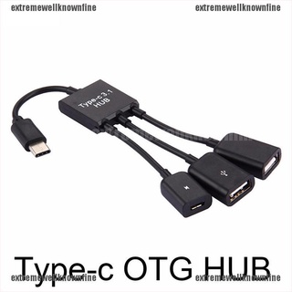 Ex3br cable Adaptador/convertidor 210916 Con 3 puertos Usb-C Tipo-C 3.1 Macho a Usb 2.0 Otg