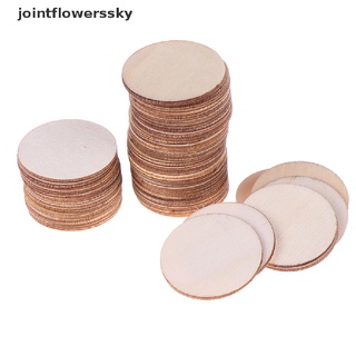 jfcl 50pcs diy piezas de madera en blanco naturales rebanadas redondas manualidades sin terminar discos de madera cielo
