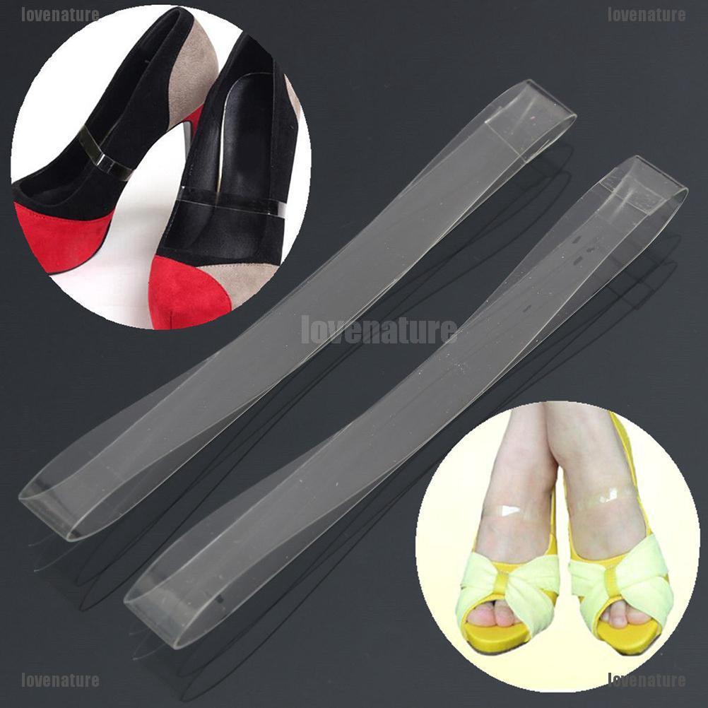 LOV 1 par de correas de tacón alto transparentes invisibles transparentes para sostener zapatos sueltos [OL]