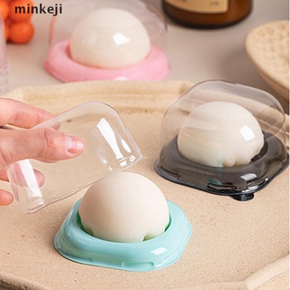 minki 50pcs caja de embalaje de plástico redondo yema de huevo puff contenedor transparente mooncake.