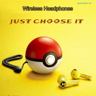 GL 1Set Earphone In-ear Comfortable to Wear ABS Wireless Bluetooth-compatible Pikachu Headphone for Office