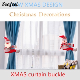(Navidad) navidad muñeco de nieve Santa alce muñeca cortina hebilla Clip Tieback habitación ventana decoración (6)
