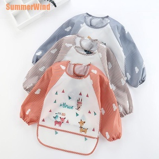 Summerwind (~) nuevo bebé niños niño manga larga impermeable arte Smock alimentación babero delantal bolsillo