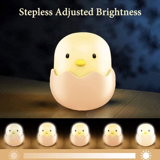 Luz led de noche para niños de silicona huevo de pollo lámpara de noche USB recargable Snooze luz