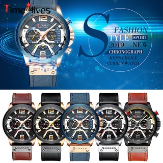 Curren 8329 hombres reloj impermeable correa de cuarzo reloj multifunción cronógrafo reloj de pulsera masculino deportivo reloj (1)