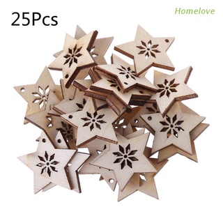 hlove 25 piezas de madera de corte láser adorno de madera en forma de estrella artesanía decoración de boda (1)