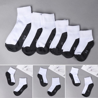 EARLYIAN 6 Sizes Men Cotton Socks Comfortable Children Kids Boys White Black Color Breathable Thermal Soft (5)