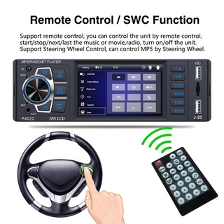 Autoradio Bluetooth Auto Audio Estéreo Reproductor MP5 3.8 Pulgadas Radio Coche FM 1 Din De USB Control Del Volante (8)