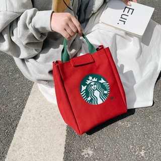 Starbucks bolso de lona nuevo estilo japonés portátil de viaje bolsa de almuerzo de las mujeres bolso de tendencia Eco Top mango momia Beg