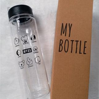 Más nuevo BTS Bangtan Boys personaje de dibujos animados ventiladores botella de agua transparente