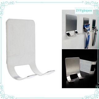Waterproof Stainless Steel Wall Sticky Hook Shaver Holder Stand for Bathroom