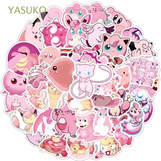 yasuko 50 unids/pack pegatinas decorativas anime pegatinas coche pegatinas rosa pokemon impermeable graffiti pegatinas t-omy ta-kara niños regalo pvc anime pegatinas
