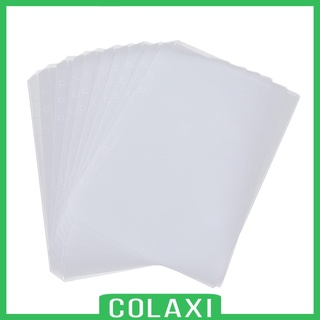 [COLAXI] 10 PVC transparente archivo carpeta bolsillo A5 para 6 agujeros suelto hoja carpeta individual
