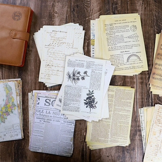 journamm 30pcs gran tamaño vintage material papel scrapbooking tarjeta chatarra diario diy papelería retro fondo decoración papel
