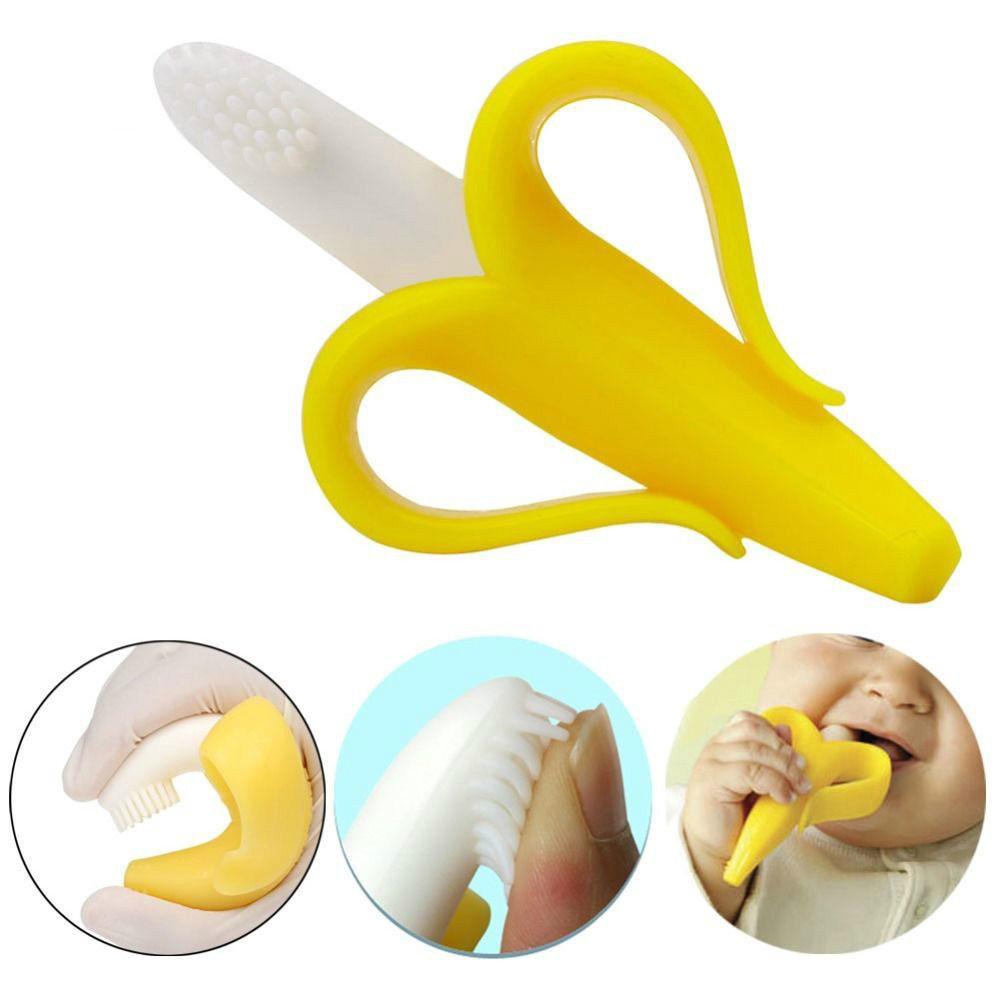 nuevo - cepillo de dientes y mordedor de banana para bebés (2)
