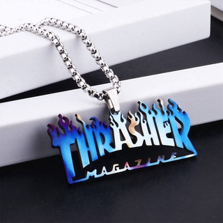 Collar de calle Hip Hop para hombre con Thrasher Magazine Flame collar (2)