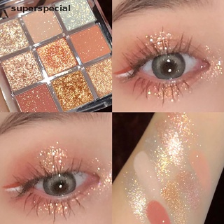 【cial】 9 Colors Shiny Eyeshadow Palette Waterproof Glitter Diamond Eye Shadow Cosmetic .