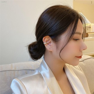◎Pendientes coreanos de plata pura pendientes femeninos de cadena simple 2021 nuevos pendientes de moda clip de oreja de alto sentido línea de oreja