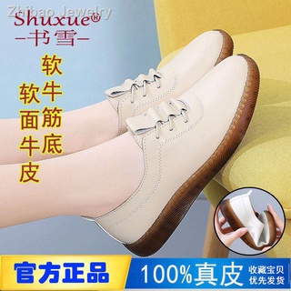 ♨Genuine leather beef tendon soft-soled shoes one-step women s shoes autumn casual shoes flat loafers mother s shoes old shoes
