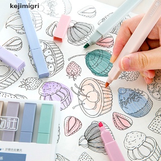 [kejimigri] 6 pcs/set Children Stationery Candy Color Fluorescent Marker Pens Highlighter [kejimigri]