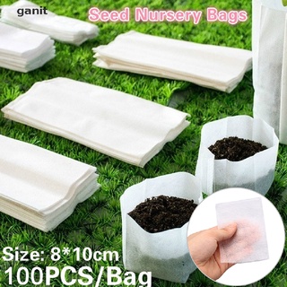 [ganit] 100 bolsas de plantas de plántulas para vivero, tela ecológica, bolsas de plantación [ganit] (1)