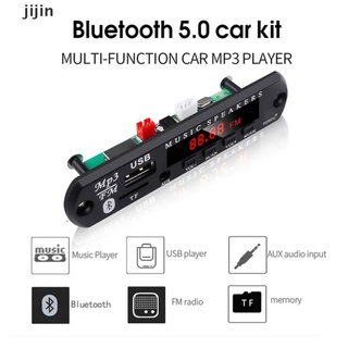 jijin 5v 12v coche inalámbrico bluetooth 5.0 placa decodificadora reproductor mp3 módulo de radio fm.
