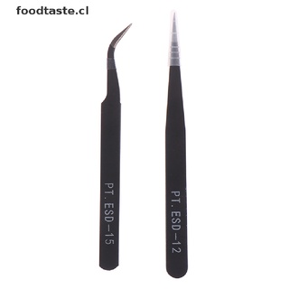 【foodtaste】 1PCS ESD-12/15 Tweezers Stainless Steel Industrial Anti-static Cross Tweezers [CL] (1)