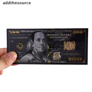 [adte] lámina de oro negro antiguo usd 100 moneda dólares conmemorativos decoración de billetes dzb (1)