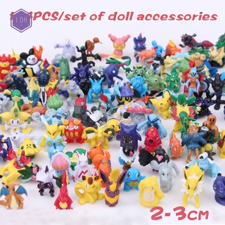 144 unids/set pokemon monsters pikachu mini pokemon micro paisaje decoración juguete muñeca conjunto