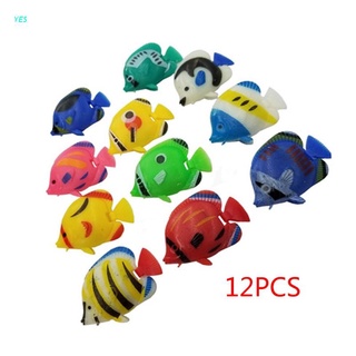 Yes 12 pzas peces De Plástico tropicales Para decoración De acuario/juguete De baño Para bebés