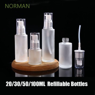 Norman 20/30/50/100ML botella de Spray botella de vidrio Perfume botellas recargables contenedor de viaje vacío transparente Comestic loción esmerilada