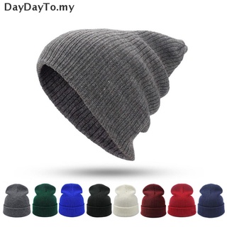 [daydayto] Moda mujeres hombres Casual cálido bordado punto invierno sombrero Hop Hip gorra [MY]
