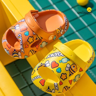 q 1 par de zapatillas de bebé de dibujos animados de abeja patrón antideslizante transpirable niños niños y niñas sandalias para la primavera