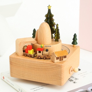 Caja De Música De madera Decorativa De navidad/árbol De navidad/tren/caja Musical Para regalo De cumpleaños/boda (2)