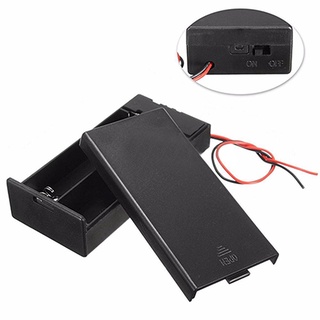 kuaileb DC Holder Storage Box Case ON/OFF Switch Wire Leads for 3.7V 2 x 18650 Battery