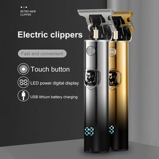 Overcharming eléctrico Clipper T-blade inalámbrico USB Touch interruptor bajo ruido Trimmer herramienta de corte de pelo (3)