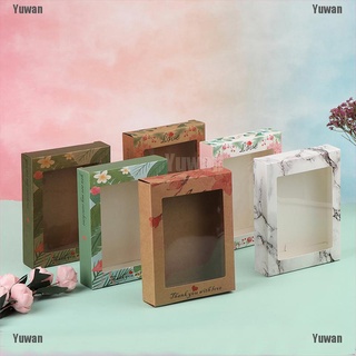 <yuwan> 10pcs diy kraft marbling diseño caja de regalo pastel fiesta casa boda embalaje