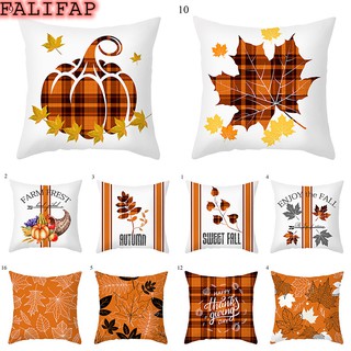 Falifap 45*45 cm cómoda y moderna simplicidad otoño hoja de arce calabaza sofá funda de almohada