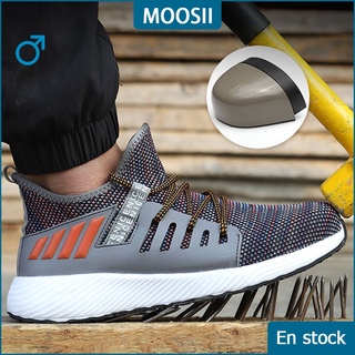 Moosii Ligero de acero puntera de los hombres botas de seguridad zapatos de las mujeres zapatillas de deporte de trabajo transpirable al aire libre zapato 1