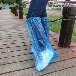 Durable Waterproof Thick Plastic Disposable Rain Shoe Covers High-Top Anti-Slip Rainproof Shoe Covers RCY
