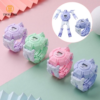 Reloj electrónico robot deformación para niños reloj De pulsera robot transformación creativa De dibujos Animados Figuras juguetes De Caçoa regalo