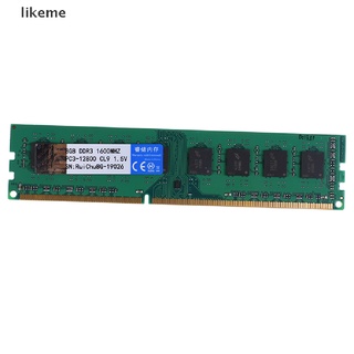 (likeme) 8GB DDR3 1600MHz 240pin 1.5V DIMM Memoria RAM De Escritorio Soporta Canales Duales cl