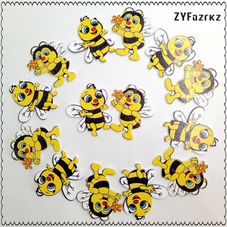 10 pares de adornos en forma de abeja de madera para decoración scrapbooking