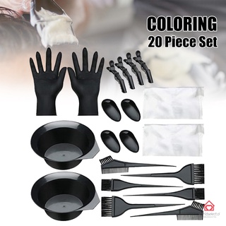 20pcs Hair Dye Coloring Kit Hair Dye Brush and Bowl & Gloves Professional Hair Dye Tools for Coloring DIY Salon