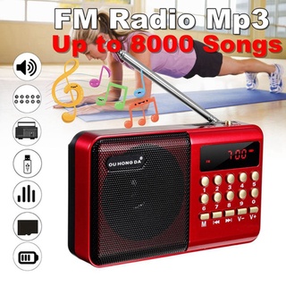 [Listo Stocks] KK11 Mini portátil Radio Digital FM USB TF MP3 reproductor altavoz para los ancianos (8)