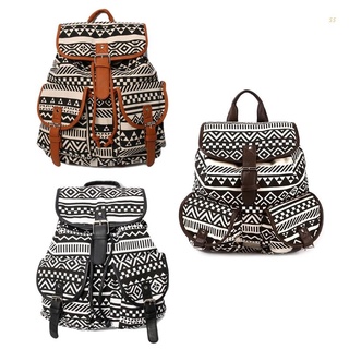 wat Women Vintage Canvas Drawstring Shoulder School Bags Backpack Travel Rucksack