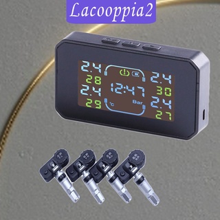 [LACOOPPIA2] Sistema de monitoreo de presión de neumáticos Solar/USB inalámbrico + 4 sensores externos