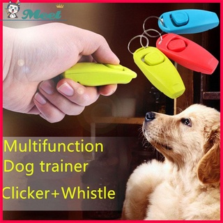Me 2 en 1 multifunción mascotas Clicker silbato perro entrenador Clicker con llavero mascota cachorro entrenador perro flauta + Clicker (1)