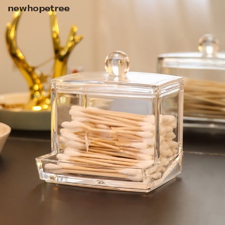 [newhopetree] Caja de almacenamiento de hisopos de algodón acrílico transparente para maquillaje