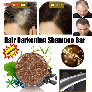 {mornins} barra de champú para oscurecimiento del cabello 100% Natural orgánico acondicionador reparación cuidado PPE